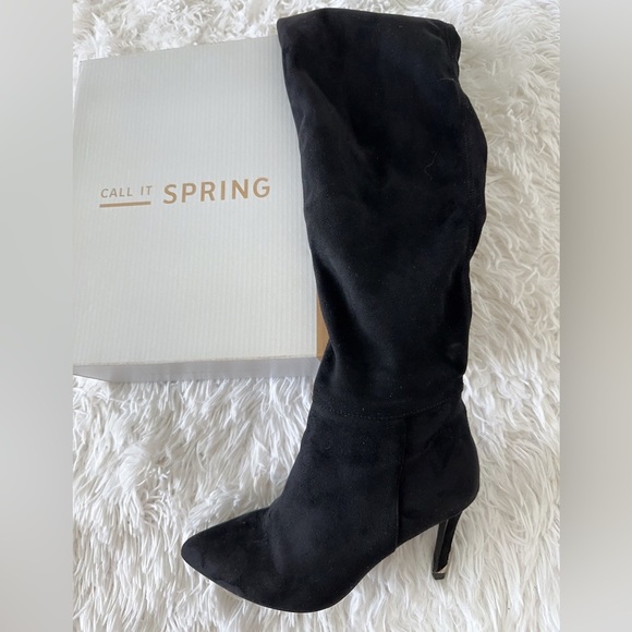 Call It Spring Black Over the Knee Boots - Picture 8 of 11